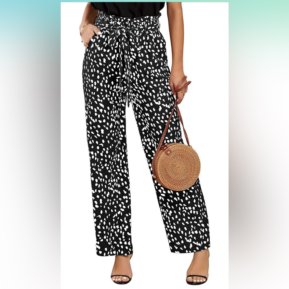 Stylish Black and White Wide Leg Pants